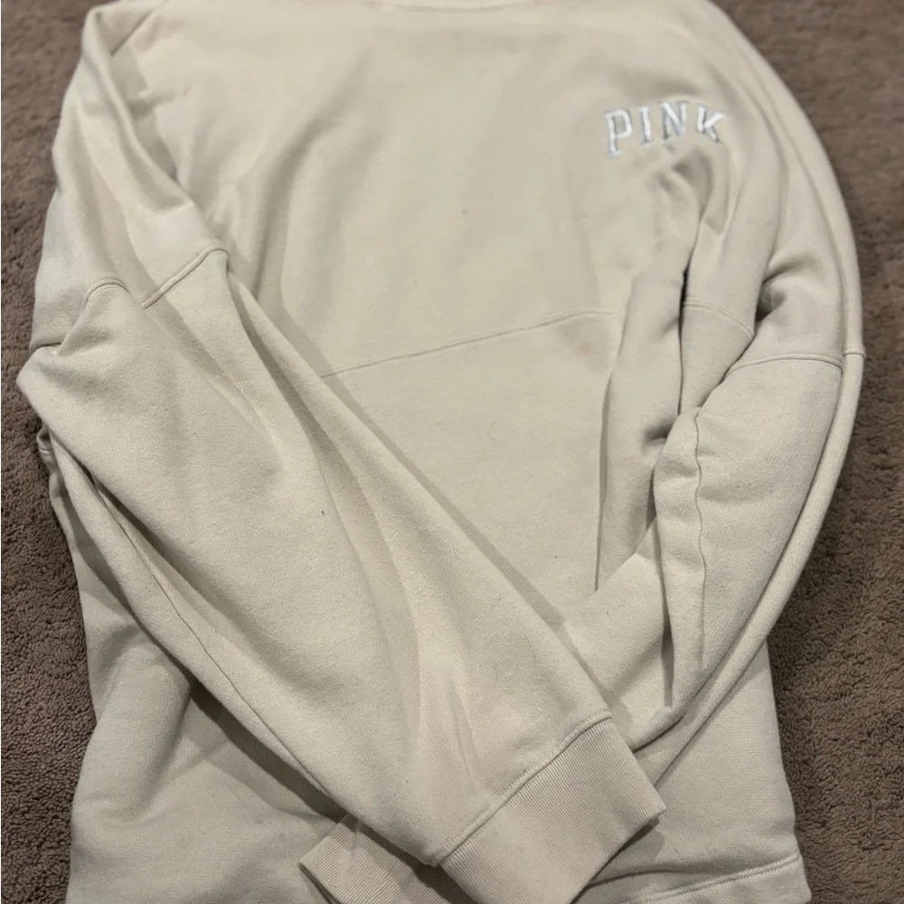 PINK Victoria's Secret Cream Sweatshirt - Picture 1 of 5